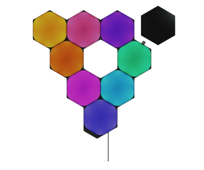 Inteligentne oświetlenie Nanoleaf Shapes Hexagons Starter Kit czarny (9 paneli, kontroler)